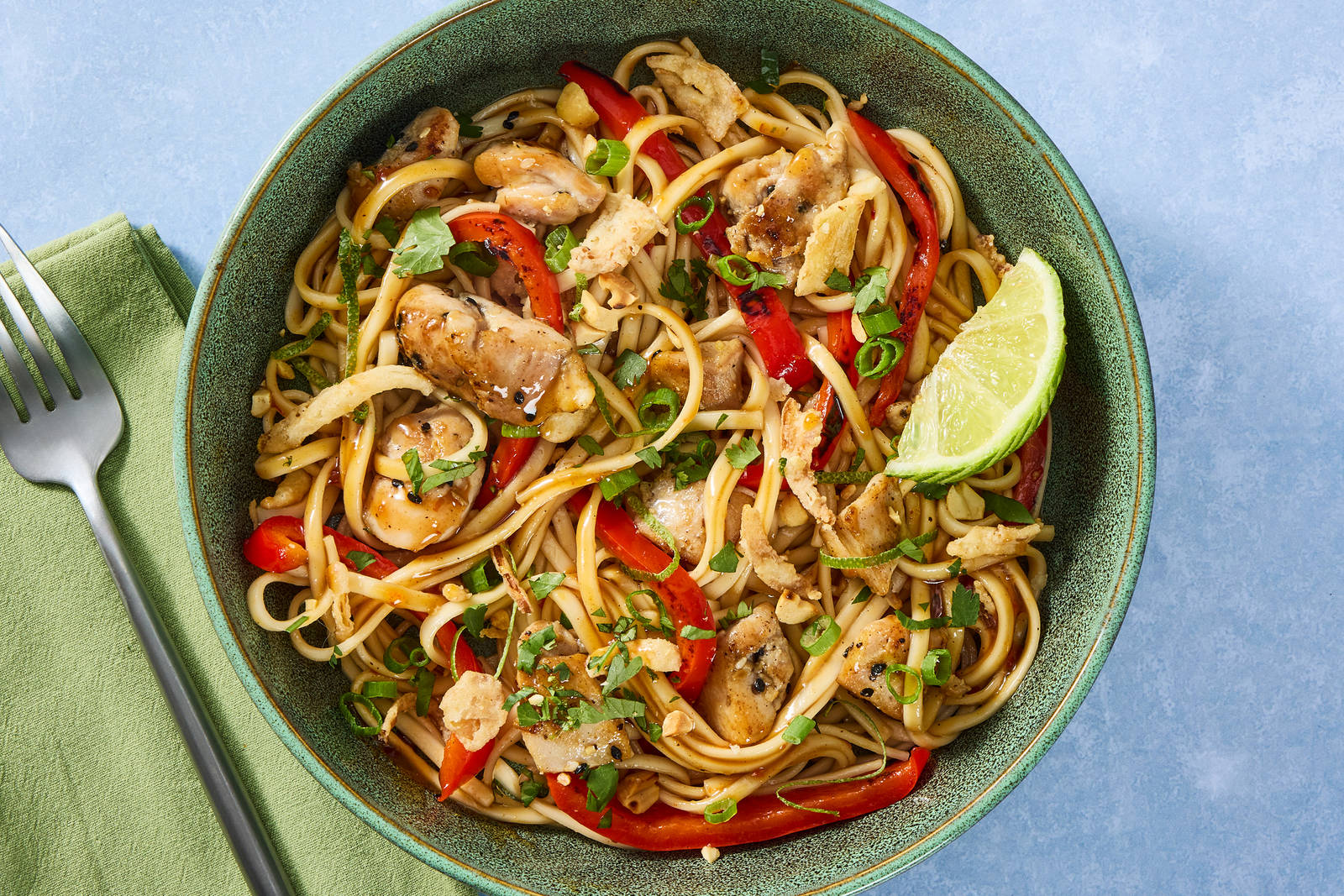 Wok de pollo y brócoli con castañas